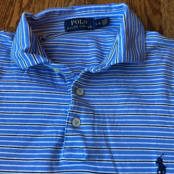 Polo Ralph Lauren Blue Striped Shirt, Size Large - Picture 3 of 7